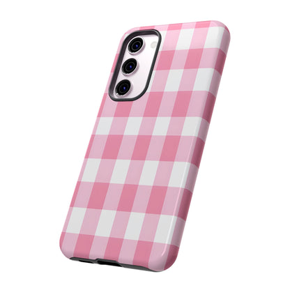 Pink Gingham Cute Phone Case Cover, for Fashion Lovers, Gift for Her, Stylish Tech Accessory, Perfect for Birthdays & Holidays