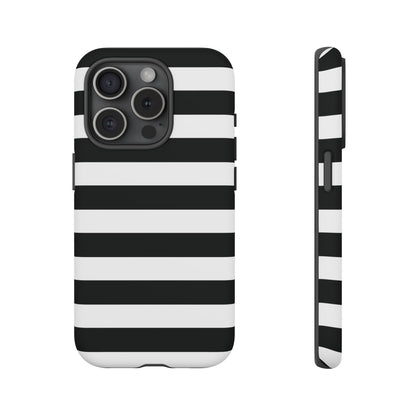 Black White Stripe  Phone Case for iPhone, Samsung S, Google Pixel Phones