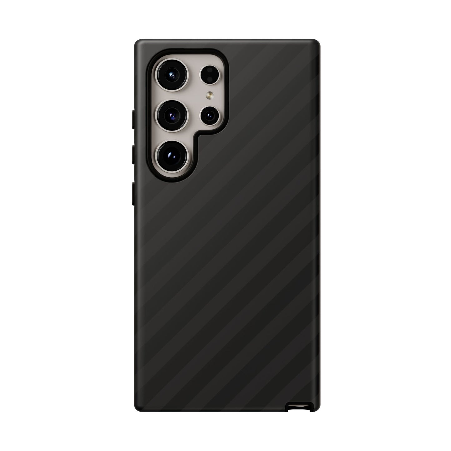 Phone Case, Black Diagonal Pattern Tough Gloss Finish Protective Cover, iPhone, Samsung, Google Pixel, Unique Geometric Design, Gift