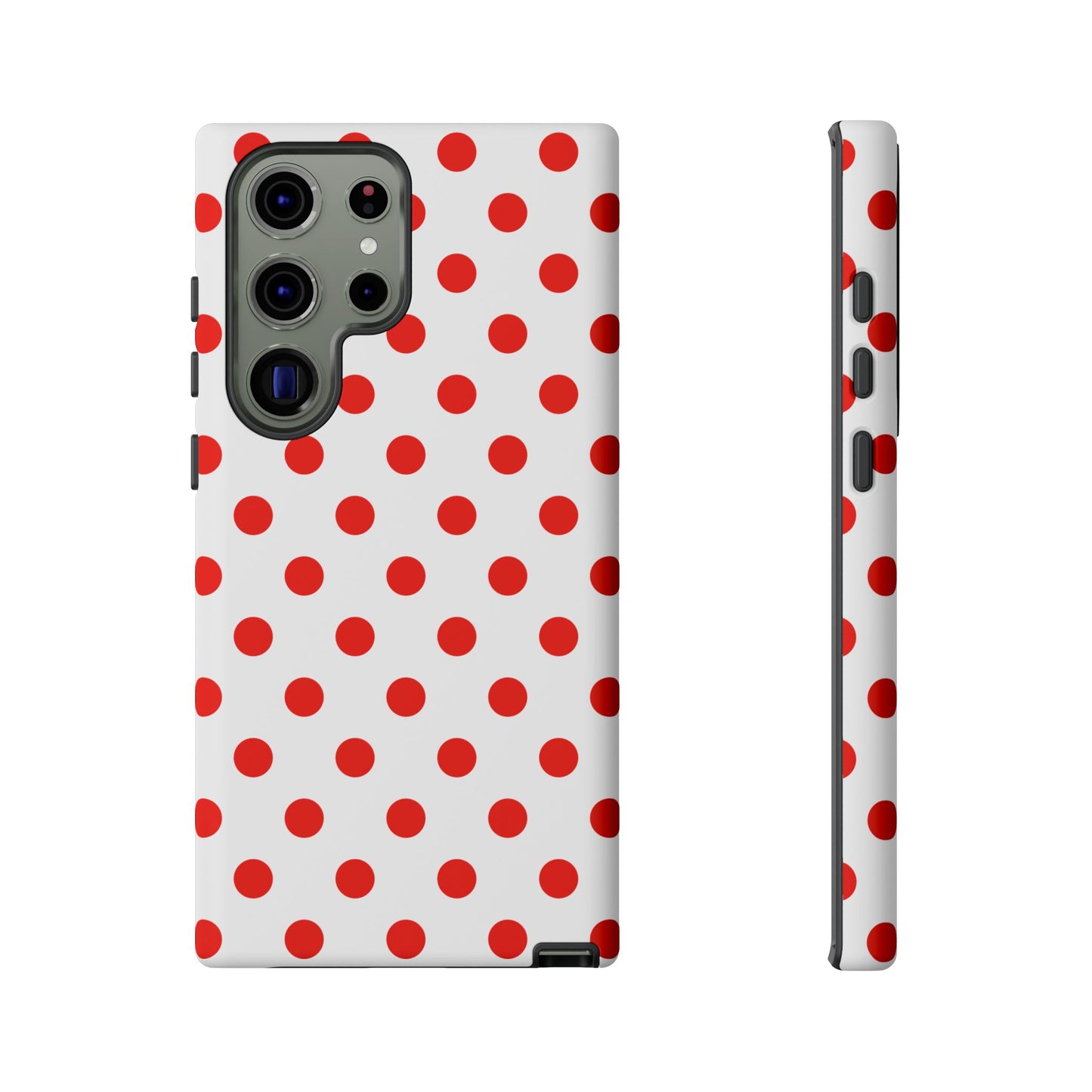 Red White Polka Dot Phone Case Cover for iPhone, Samsung, and Google Phones