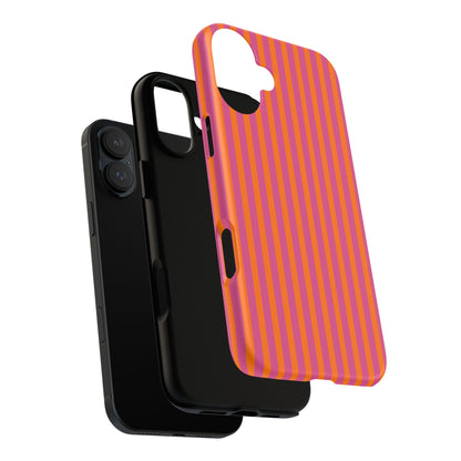 Orange Pink Striped Tough Phone Cases