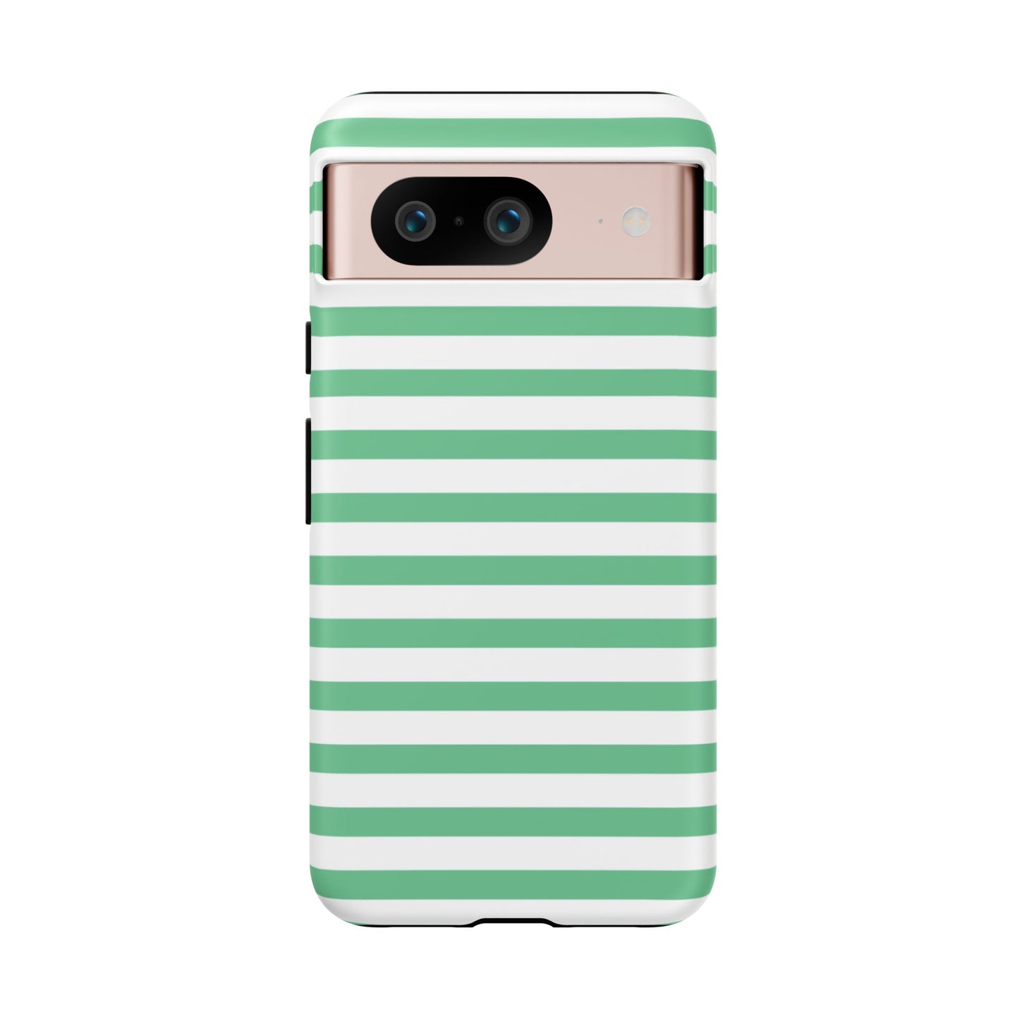 Mint Green Striped Phone Case | Horizontal Candy Stripe iPhone Cover