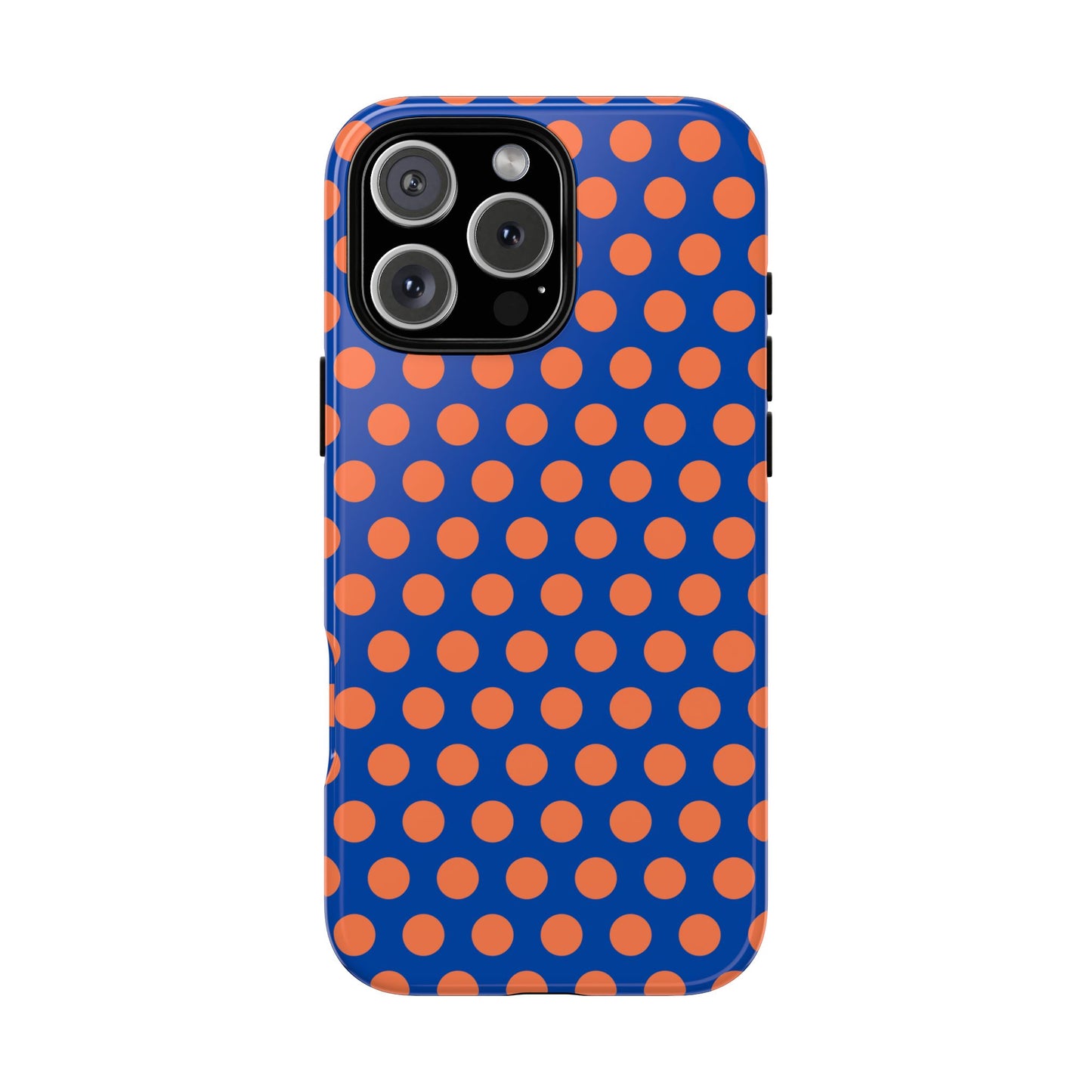 Blue & Coral Polka Dot Phone Case for iPhone, Samsung S, Google Pixel Phones