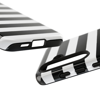 Black White Stripe  Phone Case for iPhone, Samsung S, Google Pixel Phones