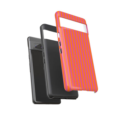 Orange Pink Striped Tough Phone Cases