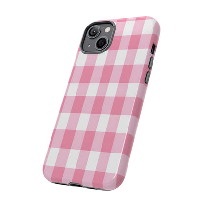 Pink Gingham Cute Phone Case Cover, for Fashion Lovers, Gift for Her, Stylish Tech Accessory, Perfect for Birthdays & Holidays