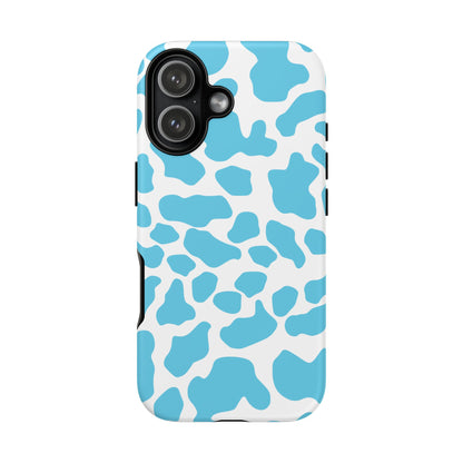 Blue White Cow Print Phone Case Cover