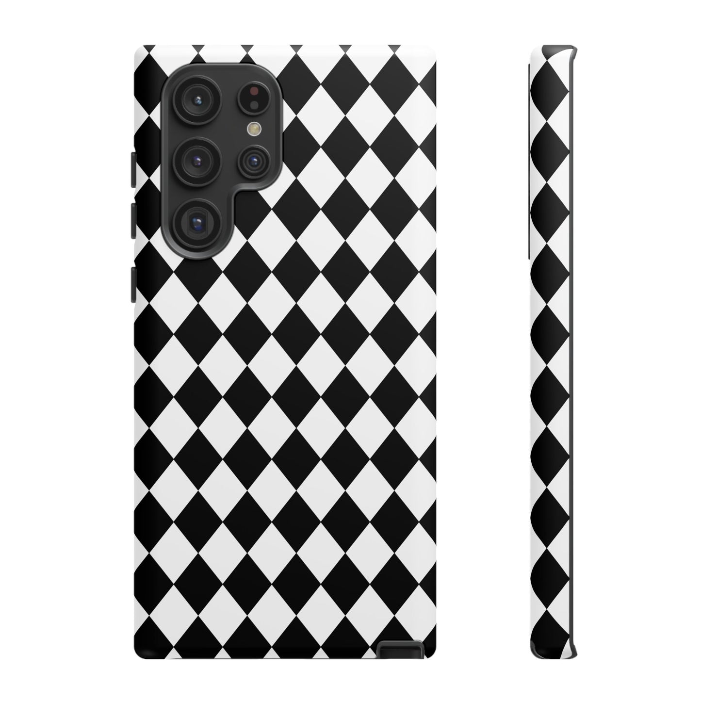 White and Black Dimond Tough phone Case Cover | iPhone | Google | Samsung