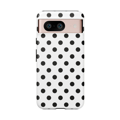Black White Polka Dot Phone Case Cover  iPhone, Samsung Galaxy S25, Google Pixel 7