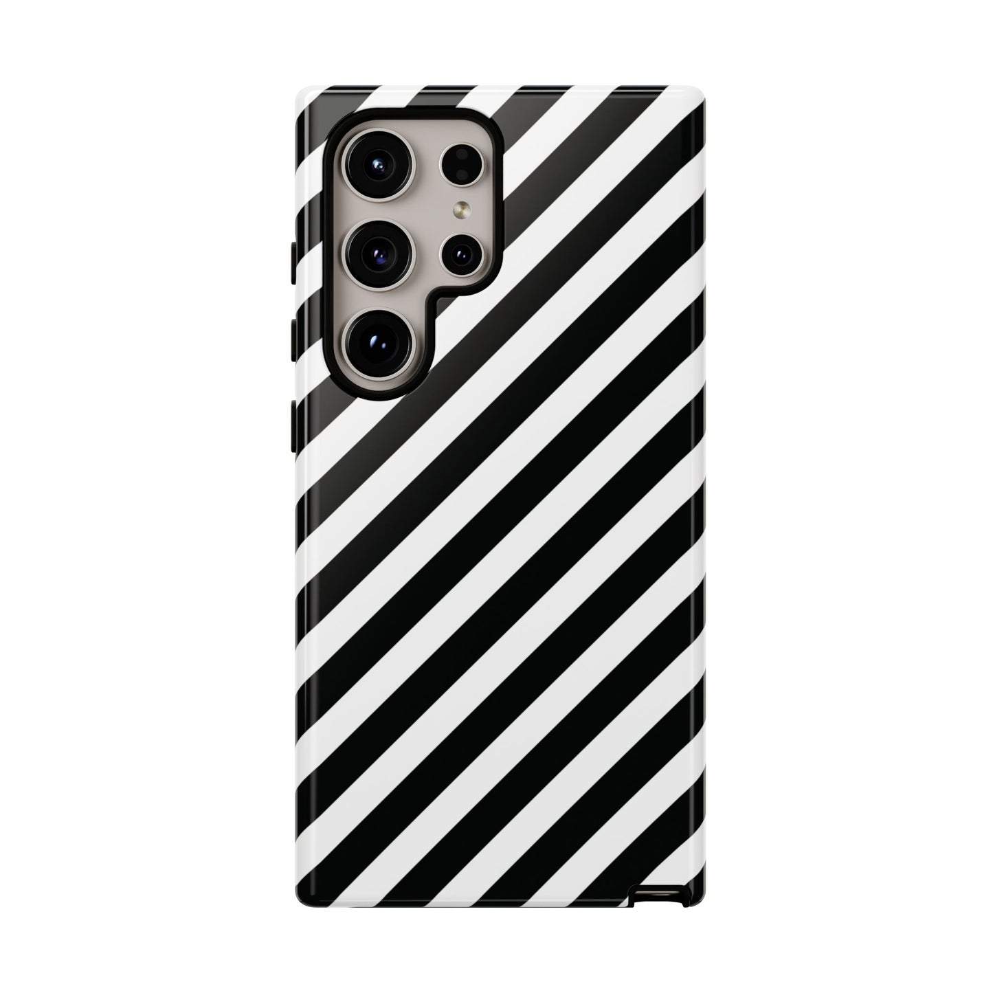 Black White Diagonal Phone Case Cover, Protective Sleek Cell Phone Case, Modern Smartphone, Stylish