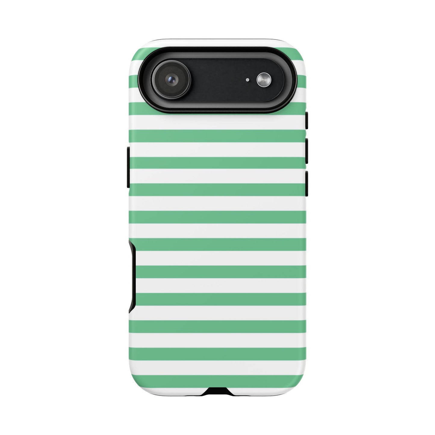 Mint Green Striped Phone Case | Horizontal Candy Stripe iPhone Cover