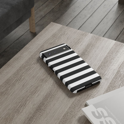 Black White Stripe  Phone Case for iPhone, Samsung S, Google Pixel Phones