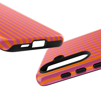 Orange Pink Striped Tough Phone Cases