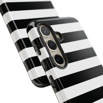 Black White Stripe  Phone Case for iPhone, Samsung S, Google Pixel Phones