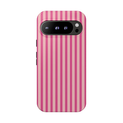 Pink Stripe Everyday Phone Case Cover, Protective Smartphone Cover, Trendy Accessories