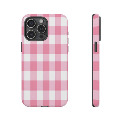 Pink Gingham Cute Phone Case Cover, for Fashion Lovers, Gift for Her, Stylish Tech Accessory, Perfect for Birthdays & Holidays
