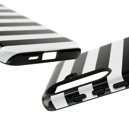 Black White Stripe  Phone Case for iPhone, Samsung S, Google Pixel Phones