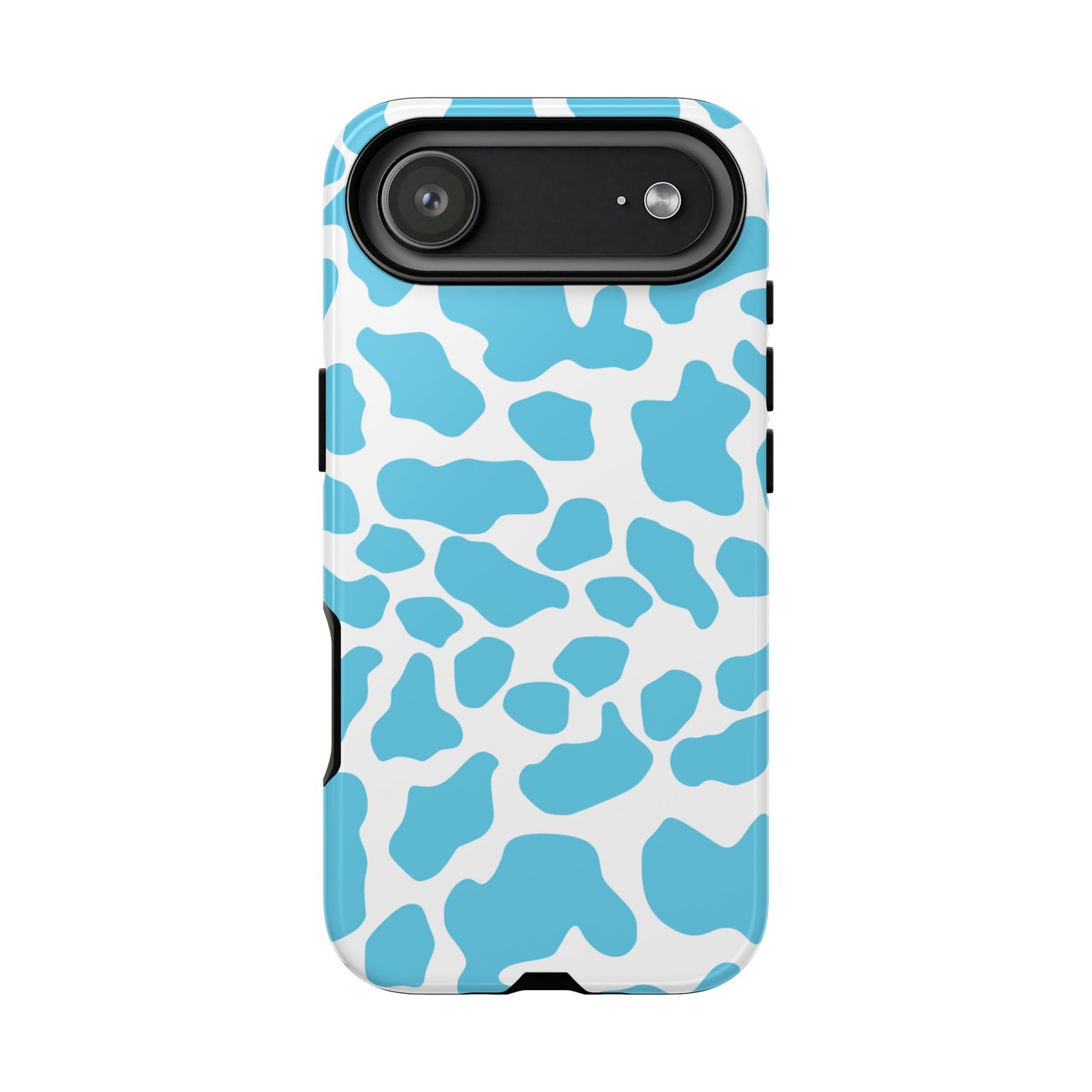 Blue White Cow Print Phone Case Cover