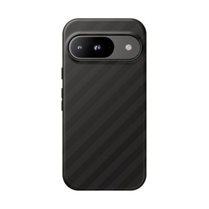 Phone Case, Black Diagonal Pattern Tough Gloss Finish Protective Cover, iPhone, Samsung, Google Pixel, Unique Geometric Design, Gift