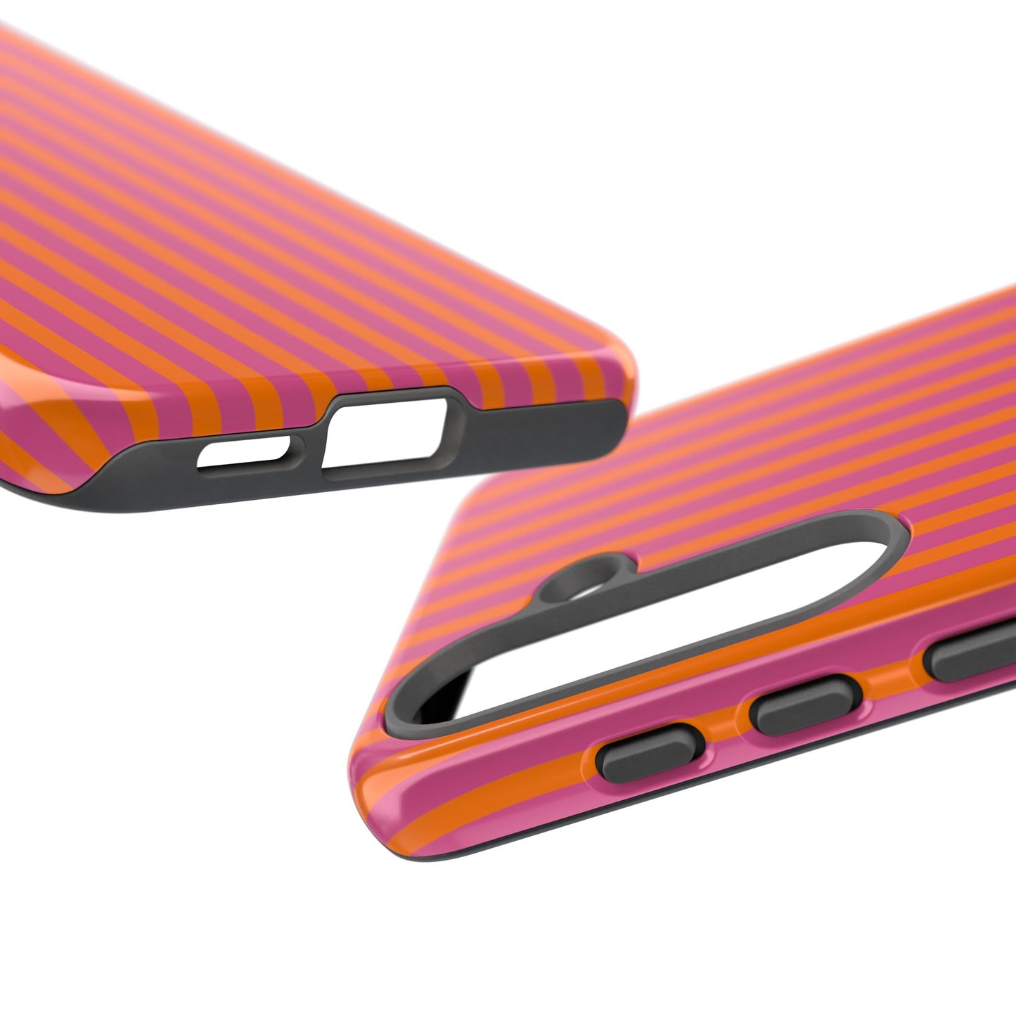 Orange Pink Striped Tough Phone Cases