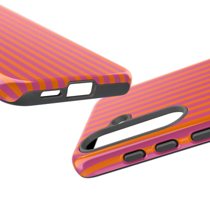 Orange Pink Striped Tough Phone Cases