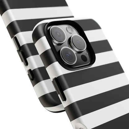 Black White Stripe  Phone Case for iPhone, Samsung S, Google Pixel Phones