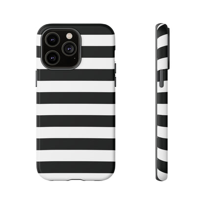 Black White Stripe  Phone Case for iPhone, Samsung S, Google Pixel Phones