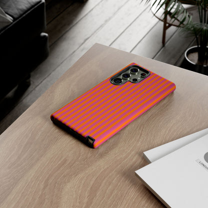 Orange Pink Striped Tough Phone Cases