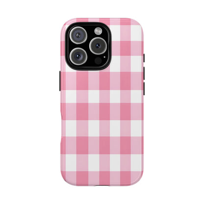 Pink Gingham Cute Phone Case Cover, for Fashion Lovers, Gift for Her, Stylish Tech Accessory, Perfect for Birthdays & Holidays