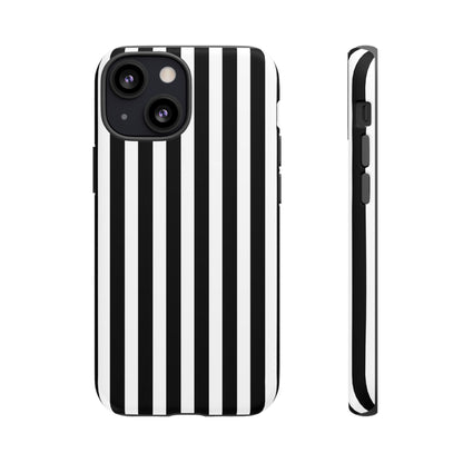 Black White Horizontal Stripe Phone Case Cover, iPhone, Samsung Galaxy S24, and Google Pixel Phones