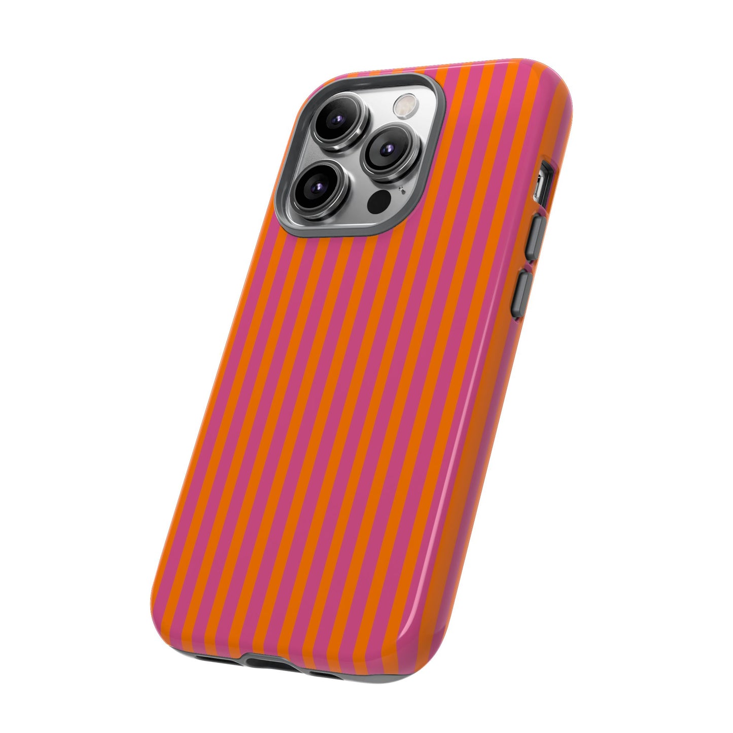 Orange Pink Striped Tough Phone Cases