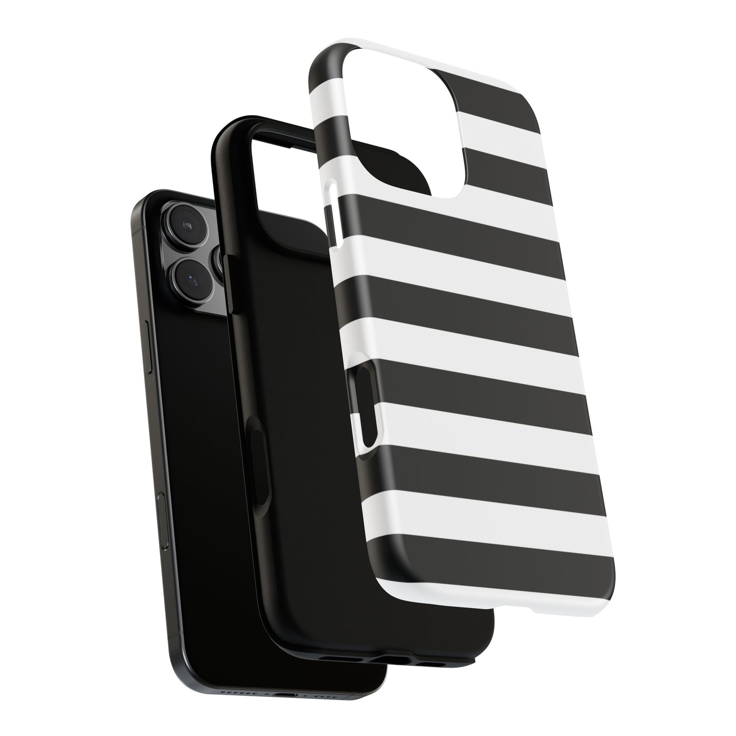 Black White Stripe  Phone Case for iPhone, Samsung S, Google Pixel Phones