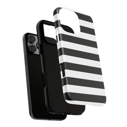 Black White Stripe  Phone Case for iPhone, Samsung S, Google Pixel Phones