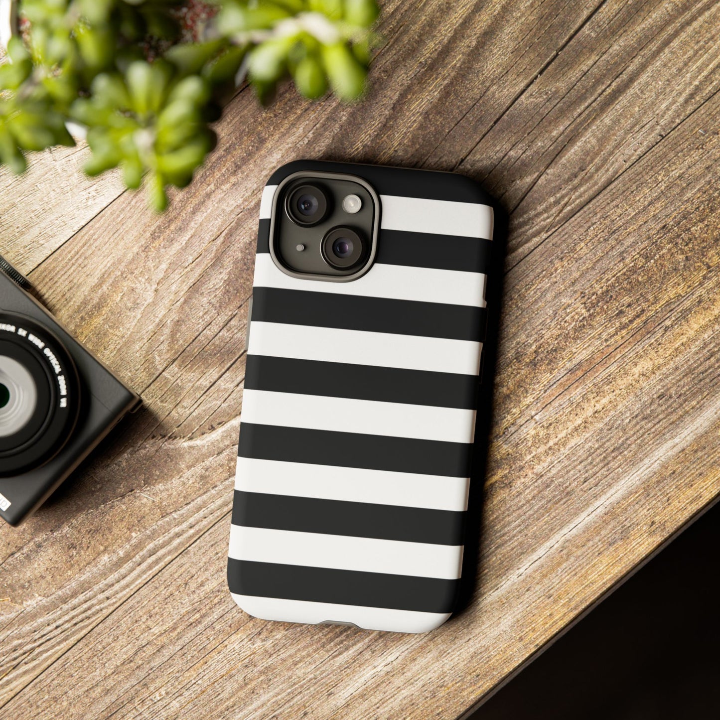 Black White Stripe  Phone Case for iPhone, Samsung S, Google Pixel Phones