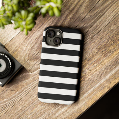 Black White Stripe  Phone Case for iPhone, Samsung S, Google Pixel Phones