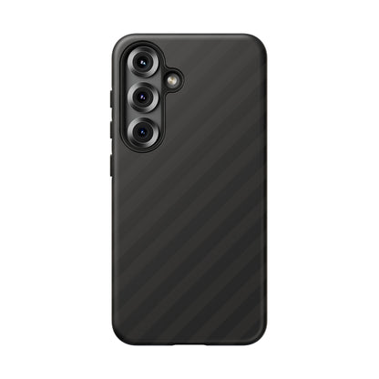 Phone Case, Black Diagonal Pattern Tough Gloss Finish Protective Cover, iPhone, Samsung, Google Pixel, Unique Geometric Design, Gift