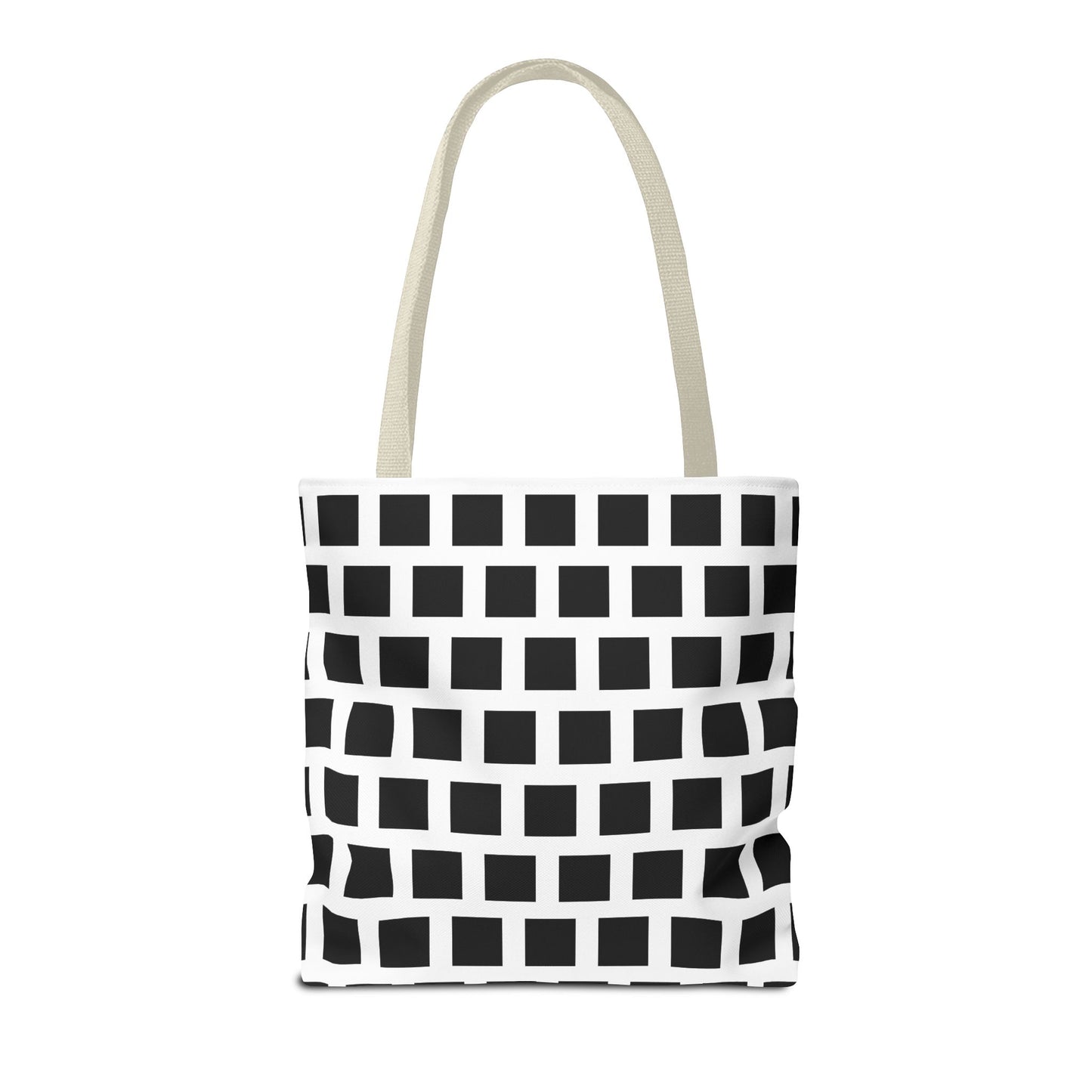 Black Square Pattern Tote Bag - Versatile and Durable Shoulder Bag