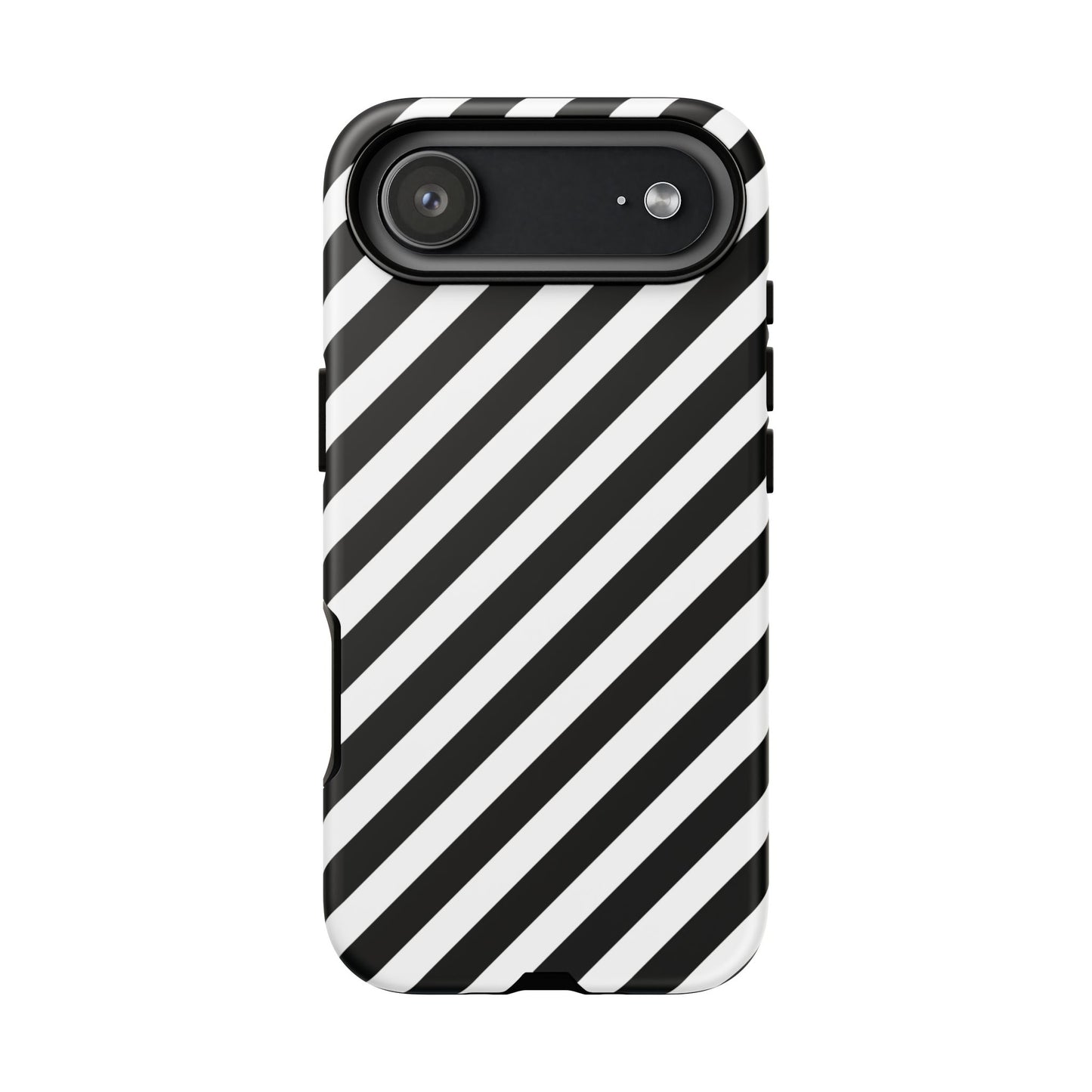 Black White Diagonal Phone Case Cover, Protective Sleek Cell Phone Case, Modern Smartphone, Stylish