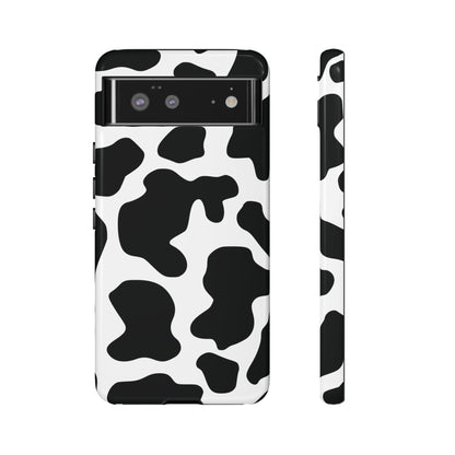 Black Cow Print Phone Case Cover for  iPhone, Samsung, Google Phones