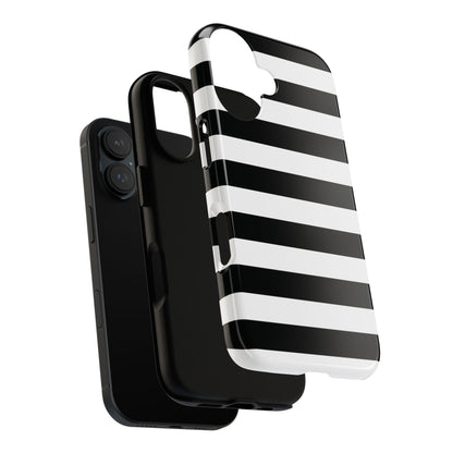 Black White Stripe  Phone Case for iPhone, Samsung S, Google Pixel Phones
