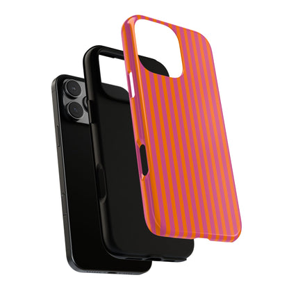 Orange Pink Striped Tough Phone Cases