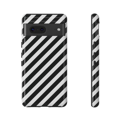 Black White Diagonal Phone Case Cover, Protective Sleek Cell Phone Case, Modern Smartphone, Stylish