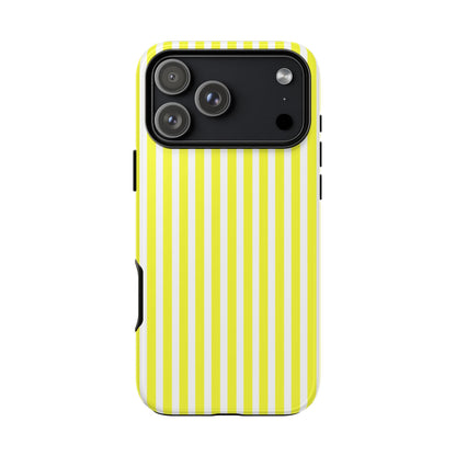 Phone Case Cover, Banana Yellow and White Striped Tough Case for iPhone Samsung Google, Protective Cellphone Cover, Hard Shell Phone