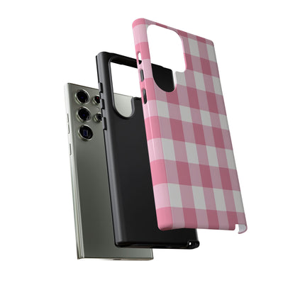 Pink Gingham Cute Phone Case Cover, for Fashion Lovers, Gift for Her, Stylish Tech Accessory, Perfect for Birthdays & Holidays