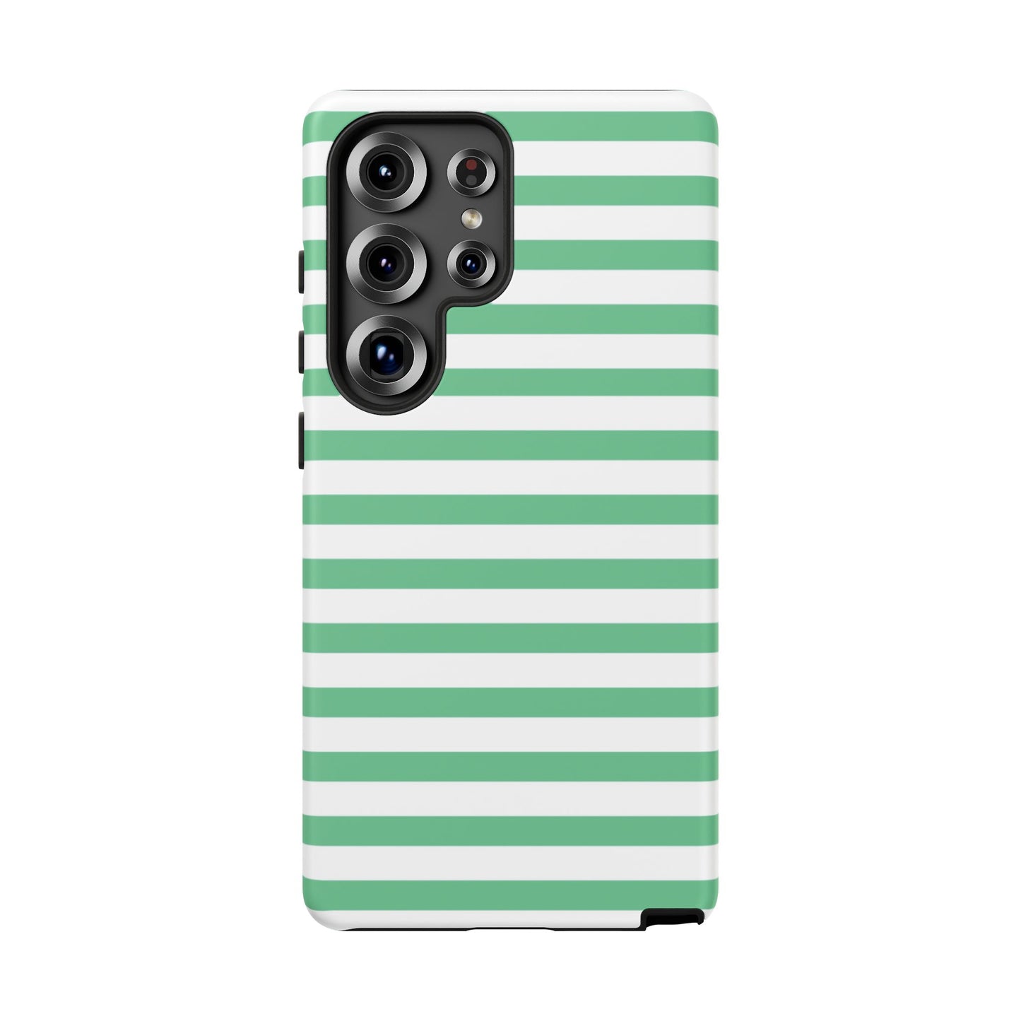 Mint Green Striped Phone Case | Horizontal Candy Stripe iPhone Cover