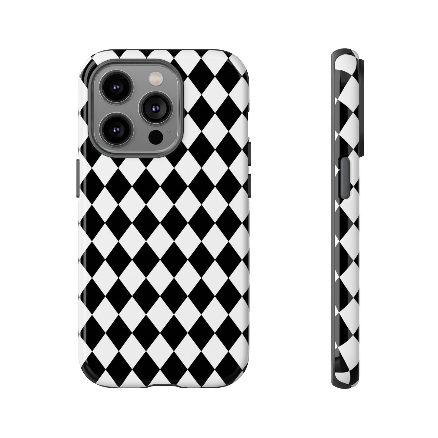 White and Black Dimond Tough phone Case Cover | iPhone | Google | Samsung