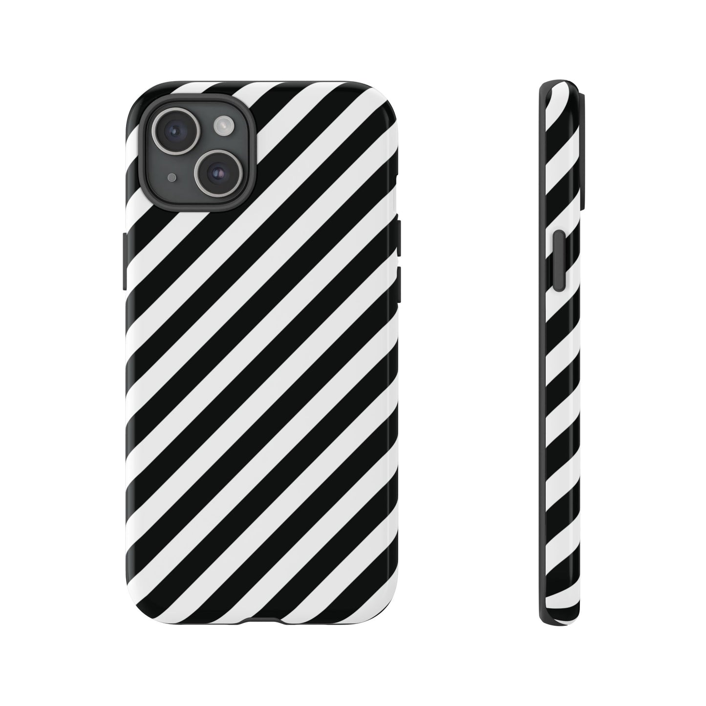 Black White Diagonal Phone Case Cover, Protective Sleek Cell Phone Case, Modern Smartphone, Stylish