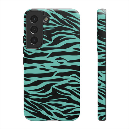 Cute Green Wild Tiger Print Pattern Phone Case for iPhone Galaxy S models and google pixel phones