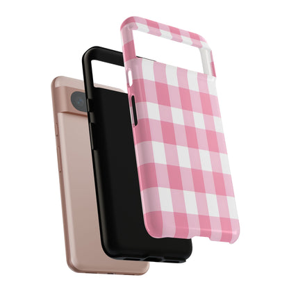 Pink Gingham Cute Phone Case Cover, for Fashion Lovers, Gift for Her, Stylish Tech Accessory, Perfect for Birthdays & Holidays