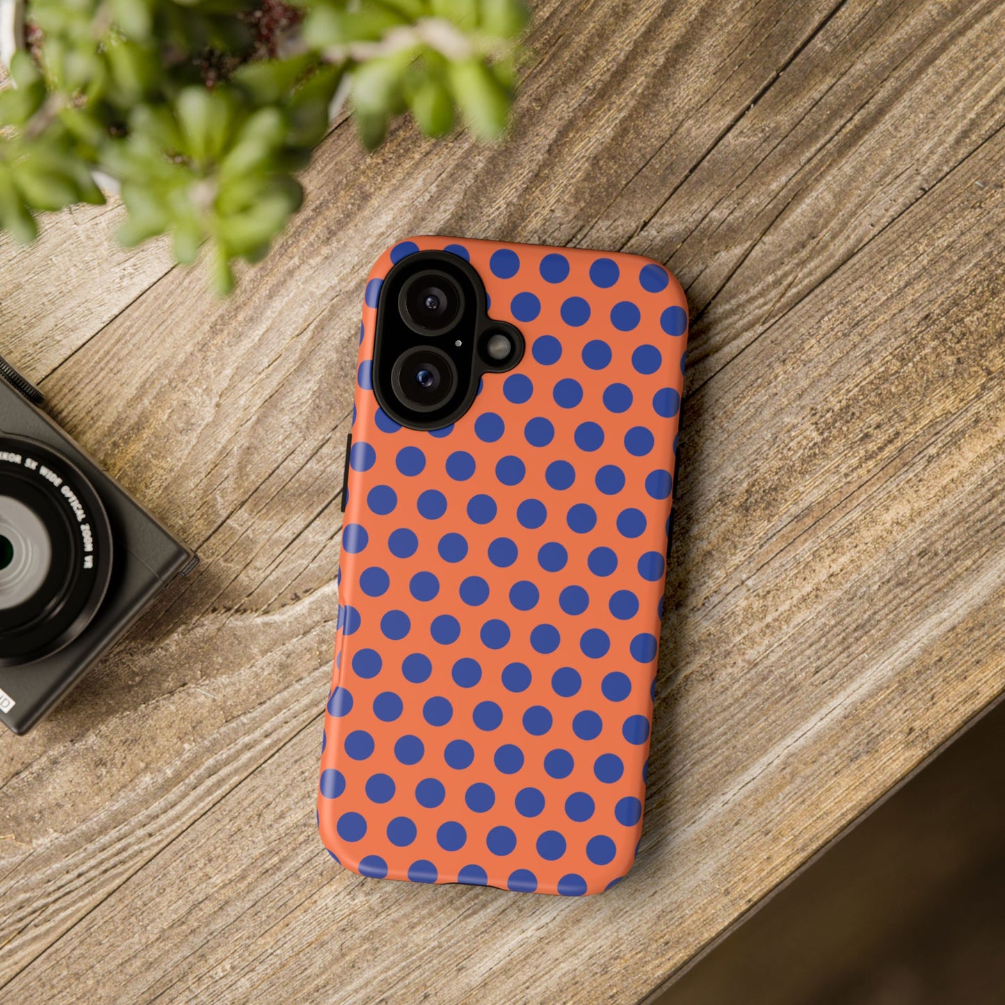Orange Blue Polkadot Phone Case Cover